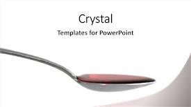  Presentation with medicine syrup - Theme having spoonful of cough medicine background and a white colored foreground