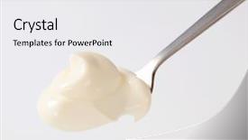  Presentation with cream - PPT layouts enhanced with spoonful of fresh double cream background and a white colored foreground
