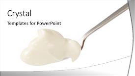  Presentation with vanilla ice cream fresh - Theme enhanced with spoonful of fresh double cream background and a white colored foreground