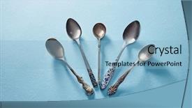  Presentation with tea - Slide deck consisting of spoons are in a blue background and a light blue colored foreground