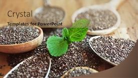 Presentation with mint - Beautiful theme featuring spoons-of-chia-seeds backdrop and a coral colored foreground