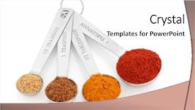  Presentation with turmeric - Cool new presentation theme with spoons over white background right backdrop and a white colored foreground