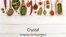  Presentation with herbs and spices - Theme featuring spoons with herbs and spices background and a white colored foreground