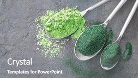  Presentation with spirulina - Amazing PPT theme having spirulina and wheat grass powder backdrop and a gray colored foreground