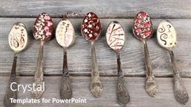  Presentation with party - PPT theme with spoons-with-tasty-chocolate background and a gray colored foreground