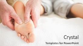  Presentation with room - Slides featuring doctor sport - male masseur massaging a woman's background and a sky blue colored foreground