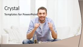  Presentation with sports - Beautiful presentation design featuring sports happiness and people concept backdrop and a sky blue colored foreground