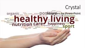  Presentation with healthy living - Slide deck having sport abstract word cloud background and a white colored foreground