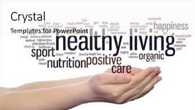  Presentation with healthy living - Presentation theme consisting of sport abstract word cloud background and a white colored foreground