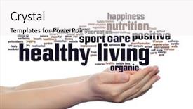  Presentation with healthy living - Colorful presentation design enhanced with sport abstract word cloud backdrop and a white colored foreground