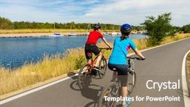  Presentation with mental wellbeing healthy lifestyle balance - Slides with sport activities - healthy lifestyle - teenage girl background and a violet colored foreground