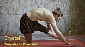  Presentation with healthcare - Slides having sport-and-healthcare-portrait background and a tawny brown colored foreground