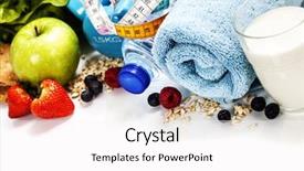  Presentation with food sport - Beautiful presentation design featuring sport and healthy food backdrop and a white colored foreground