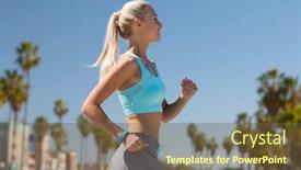  Presentation with healthy lifestyle - Presentation design enhanced with sport-and-healthy-lifestyle-concept background and a  colored foreground