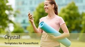  Presentation with healthy lifestyle - Presentation theme with sport and healthy lifestyle concept background and a yellow colored foreground