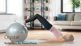  Presentation with healthy lifestyle cute - Presentation design consisting of sport-and-healthy-lifestyle-concept background and a soft green colored foreground