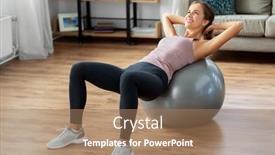  Presentation with mental wellbeing healthy lifestyle balance - Slide set with sport-and-healthy-lifestyle-concept background and a coral colored foreground