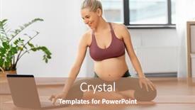  Presentation with woman sport - Theme with sport-and-people-concept-happy background and a coral colored foreground