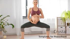  Presentation with woman sport - Presentation design enhanced with sport-and-people-concept-happy background and a coral colored foreground