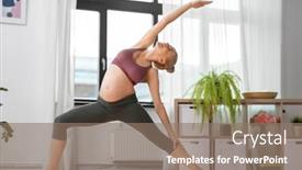  Presentation with warrior woman - PPT theme enhanced with sport-and-people-concept-happy background and a coral colored foreground