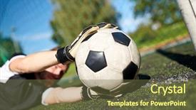  Presentation with goal ball - Slides consisting of sport-and-people-soccer-player background and a tawny brown colored foreground
