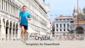  Presentation with venice - Presentation having sport athlete training on travel background and a  colored foreground
