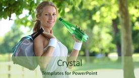  Presentation with fitness - Slides with sport bag - woman in fitness clothes drinking background and a mint green colored foreground