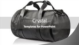  Presentation with leather bag - Beautiful PPT theme featuring sport bag isolated backdrop and a gray colored foreground