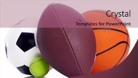  Presentation with sport - Slide deck featuring sport balls isolated on white background and a coral colored foreground
