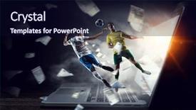  Presentation with football - Beautiful slides featuring sport bet - football hottest moments mixed media backdrop and a  colored foreground