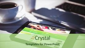  Presentation with gambling - Cool new PPT layouts with sport bet - gambling app screen against tablet backdrop and a mint green colored foreground