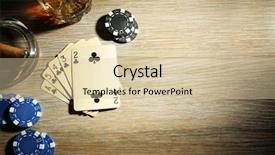  Presentation with poker chips - Slide deck enhanced with sport bet - set to playing poker background and a lemonade colored foreground