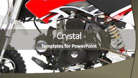  Presentation with rally - PPT theme featuring sport bike isolated over white background and a dark gray colored foreground