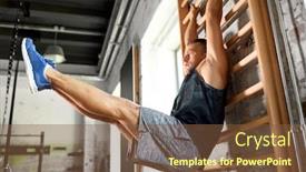  Presentation with young happy people smiling - Amazing presentation theme having sport-bodybuilding-fitness-and-people backdrop and a tawny brown colored foreground