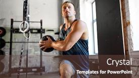  Presentation with bodybuilding - Presentation theme consisting of sport-bodybuilding-fitness-and-people background and a tawny brown colored foreground