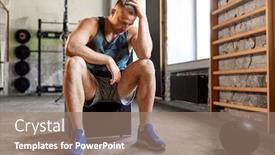  Presentation with gym ball - Colorful presentation enhanced with sport-bodybuilding-fitness-and-people backdrop and a coral colored foreground