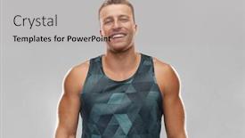  Presentation with bodybuilding - Amazing presentation design having sport-bodybuilding-fitness-and-people backdrop and a light gray colored foreground