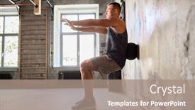  Presentation with gym ball - Audience pleasing slides consisting of sport-bodybuilding-fitness-and-people backdrop and a coral colored foreground