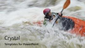  Presentation with rough - Presentation design enhanced with sport canoe - side view of a blurred background and a light gray colored foreground