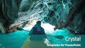  Presentation with kayak - Slides enhanced with sport canoe - woman explores caves with kayak background and a teal colored foreground
