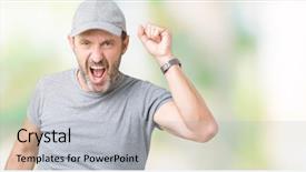  Presentation with wearing swimming goggles and cap - Audience pleasing presentation consisting of sport cap over isolated background backdrop and a  colored foreground