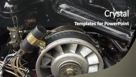  Presentation with fluid - PPT theme having sport car mechanics background and a dark gray colored foreground