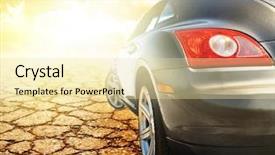  Presentation with desert - Theme featuring sport car reflected in desert background and a blonde colored foreground