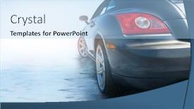  Presentation with sport - Presentation theme consisting of sport-car-reflected-in-water background and a  colored foreground