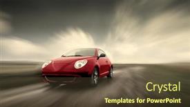  Presentation with country - Colorful presentation enhanced with sport-car-running backdrop and a tawny brown colored foreground