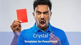  Presentation with football referee - PPT theme consisting of whistle and showing red penalty background and a teal colored foreground