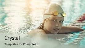  Presentation with law children child support - PPT layouts with sport children - swimmer child portrait of swimming background and a light gray colored foreground