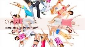  Presentation with winning - Cool new slide deck with sport clerk - big group winning idea backdrop and a  colored foreground