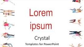  Presentation with united - Colorful PPT layouts enhanced with sport clerk - jumping together united colleagues backdrop and a  colored foreground