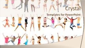  Presentation with team achievement - Slide deck with sport clerk - success concept team achievement background and a  colored foreground